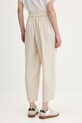 Одяг Льняні штани United Colors of Benetton 4AGHDF08L бежевий