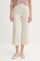 United Colors of Benetton spodnie lniane tkanina beżowy 4AGHDF08M