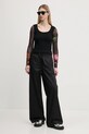 Βαμβακερό παντελόνι Desigual PAISLEY LACROIX 25SWPW19 μαύρο SS25