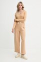 American Vintage pantaloni de trening IZU05AE25 bej SS25