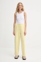 American Vintage pantaloni de trening YTI05AE25 galben SS25