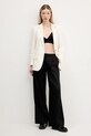 HUGO pantaloni din in 50537619 negru SS25