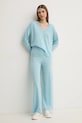 Шерстяные штаны Liu Jo TA5079.MS026 голубой SS25