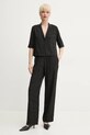 ZADIG&VOLTAIRE pantaloni de mătase WWPA01852.11 negru SS25