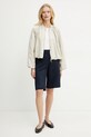 BOSS pantaloni scurți din amestec de in 50537403 bleumarin SS25