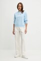 Ľanové nohavice Calvin Klein LV044B623G béžová SS25