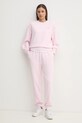 Bavlněné tepláky Tommy Hilfiger WW0WW45576 růžová SS25