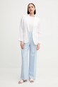 Tommy Hilfiger spodnie z domieszką lnu WW0WW45460 niebieski SS25