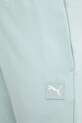 Puma pantaloni de trening din bumbac turcoaz 685019