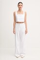 Nohavice s prímesou ľanu Calvin Klein Jeans J20J225340 biela SS25