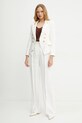 Elisabetta Franchi spodnie lniane PA09752E2 biały SS25