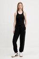 Tommy Jeans pantaloni tuta di cotone DW0DW20670 nero SS25