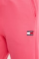 Παιδικό βαμβακερό παντελόνι Tommy Jeans ροζ DW0DW20679