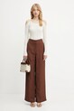 Marciano Guess pantaloni in lino misto GRETA 5GGB21.7316A marrone SS25