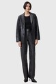 Δερμάτινο παντελόνι AllSaints SAIGE απλικέ μαύρο W031TC