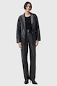 Δερμάτινο παντελόνι AllSaints SAIGE απλικέ μαύρο W031TC