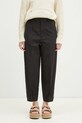 Vunene hlače Visvim Jopper Pants s dodatkom lana crna 325105008002