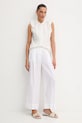 MAX&Co. spodnie lniane 2516131025200 biały SS25