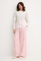 MAX&Co. spodnie lniane 2516131035200 różowy SS25