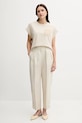 United Colors of Benetton pantaloni din amestec de in 45BVDF09B bej SS25
