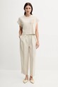 United Colors of Benetton pantaloni din amestec de in bej 45BVDF09B