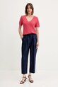 United Colors of Benetton pantaloni din amestec de in 45BVDF09B bleumarin SS25