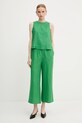 United Colors of Benetton pantaloni in lino 4AGHDF09G verde SS25