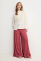 Hoss Intropia pantaloni din amestec de in 6549010 rosu SS25