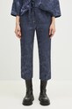 Kenzo pantaloni din amestec de in cu modele albastru FF52PA0939JG.67
