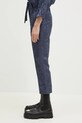 Kenzo spodnie z domieszką lnu FF52PA0939JG.67 niebieski SS25