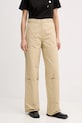 Kenzo spodnie bawełniane bawełna beżowy FF52PA1009DL.11