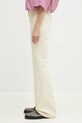Kenzo spodnie z domieszką lnu FF52PA1019GA.04 beżowy SS25