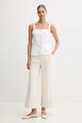 Pedro del Hierro spodnie bawełniane 7609785 beżowy SS25