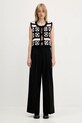 Nohavice GANNI Heavy Cotton Tailoring Mid Waist W0246 čierna