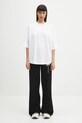 Панталон с вълна Palm Angels Palms Knit PWHG035S25KNI0011003 черен
