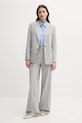 Sisley spodnie z domieszką lnu 4X0KLF06W szary SS25