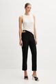 Sisley pantaloni 41H1LF06Z negru SS25