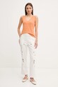 Sisley pantaloni 48R0LF075 bianco SS25