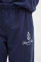 Sporty & Rich spodnie dresowe bawełniane Vendome Embroidered granatowy PA036606231BL106