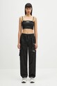 GANNI pantaloni Duchesse Nylon Elasticated W0476 negru