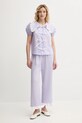 The Sleeper spodnie lniane PFPT01P009R fioletowy SS25