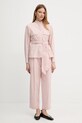 Weekend Max Mara pantaloni de bumbac 2515131013600 roz SS25
