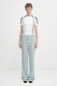 Vlnené nohavice Fiorucci Embroidered Suspender vlna modrá W02SPBPA183WO01BL02