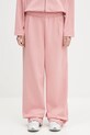 Pangaia spodnie dresowe DNA Double Jersey Pleated Trousers gładkie różowy 10002356