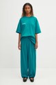 Pangaia pantaloni in cotone DNA Interlock Trousers 10002446 turchese