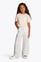 Tommy Hilfiger spodnie lniane dziecięce tkanina biały KG0KG08425.116.122.PPYA