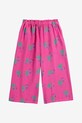 Bobo Choses spodnie z domieszką lnu dziecięce Funny Snail 125AC086 fioletowy SS25