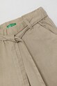 Dziewczynka United Colors of Benetton spodnie lniane dziecięce 43WBCF01W.G.Seasonal beżowy