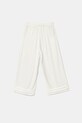 United Colors of Benetton spodnie dziecięce 4VDVCF04M.G.Seasonal biały SS25