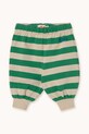 Kojenecké bavlněné tepláky Tinycottons STRIPES BABY SWEATPANT pletenina zelená SS25.127